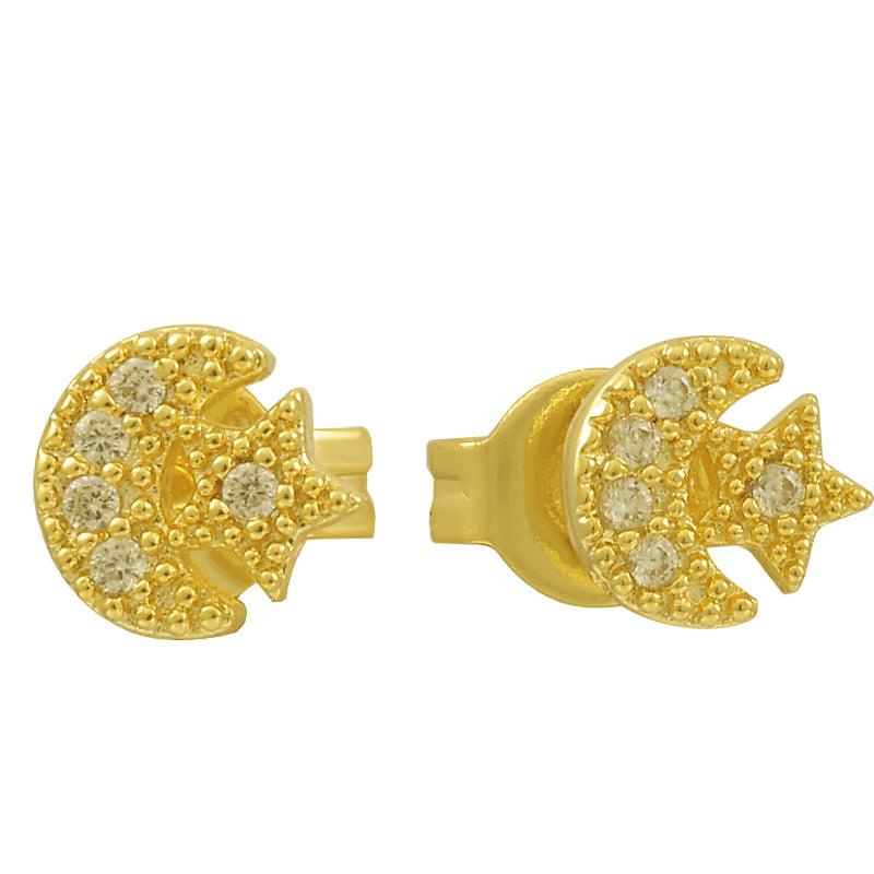 Star And Crescent Earrings - Vantage Jewelry