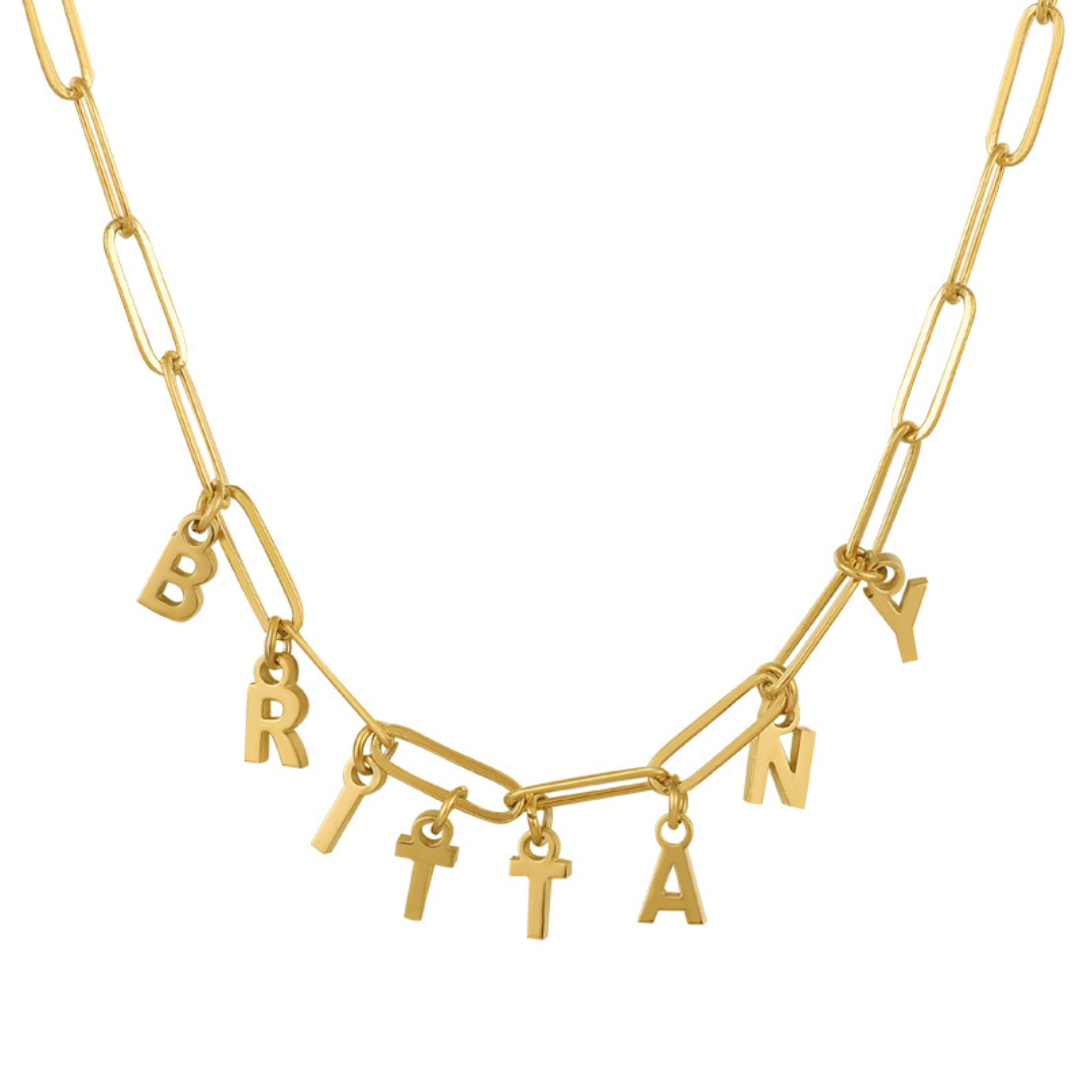 Custom/Personalized Link Letter Necklace - Vantage Jewelry