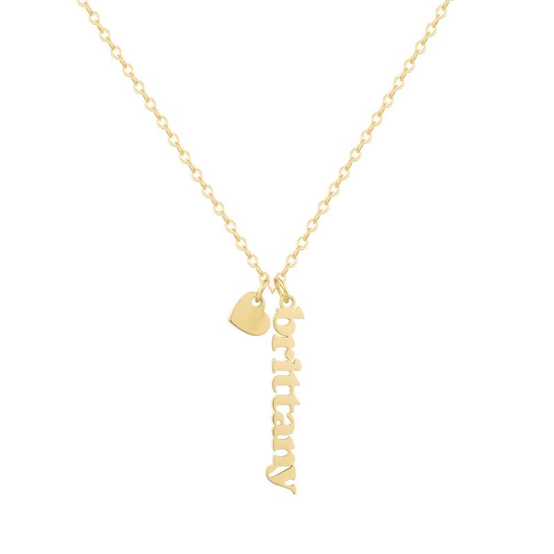 Custom/Personalized Mini Vertical Charm Nameplate Necklace - Vantage Jewelry