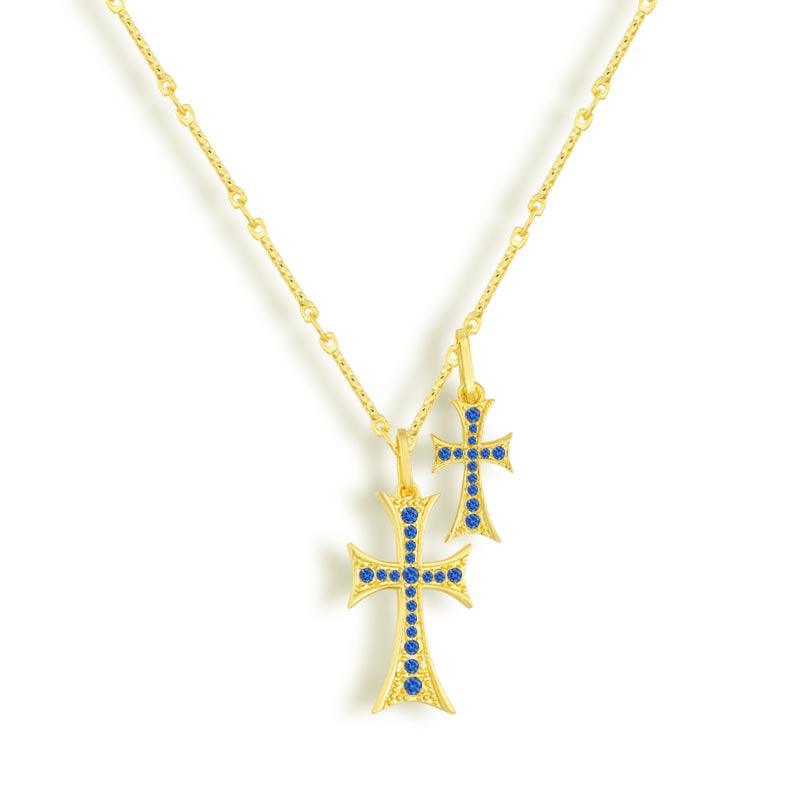 Double Cross Me Necklace - Vantage Jewelry