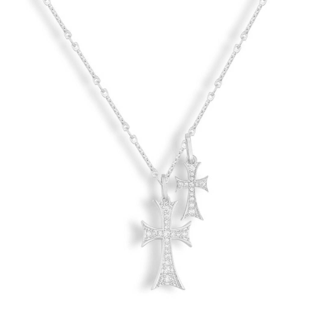 Double Cross Me Necklace - Vantage Jewelry