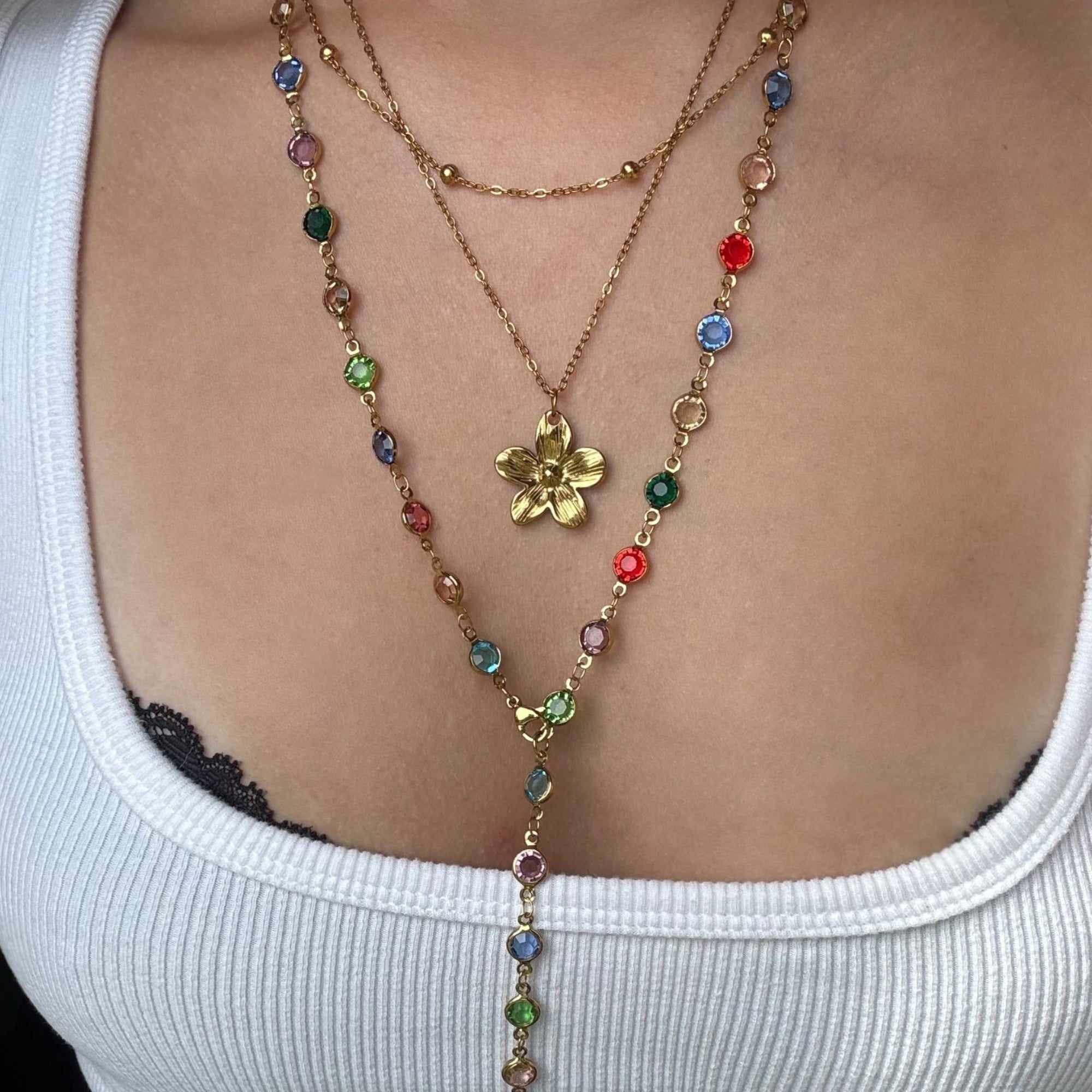 Sunset Glow Rainbow Necklace Set - Vantage Jewelry