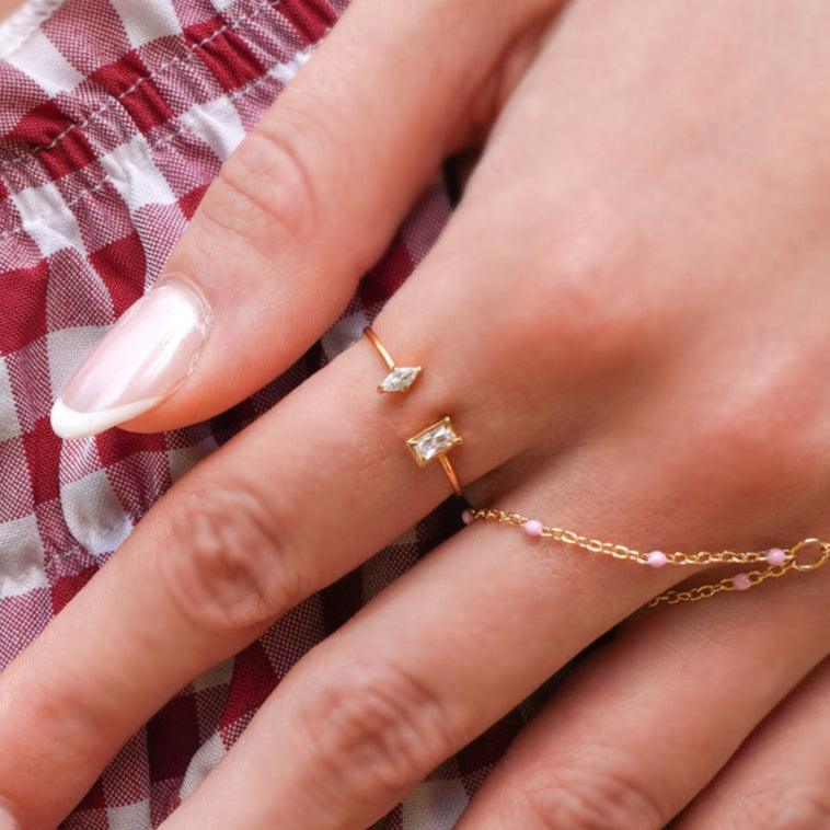Frosted Duet Ring - Vantage Jewelry