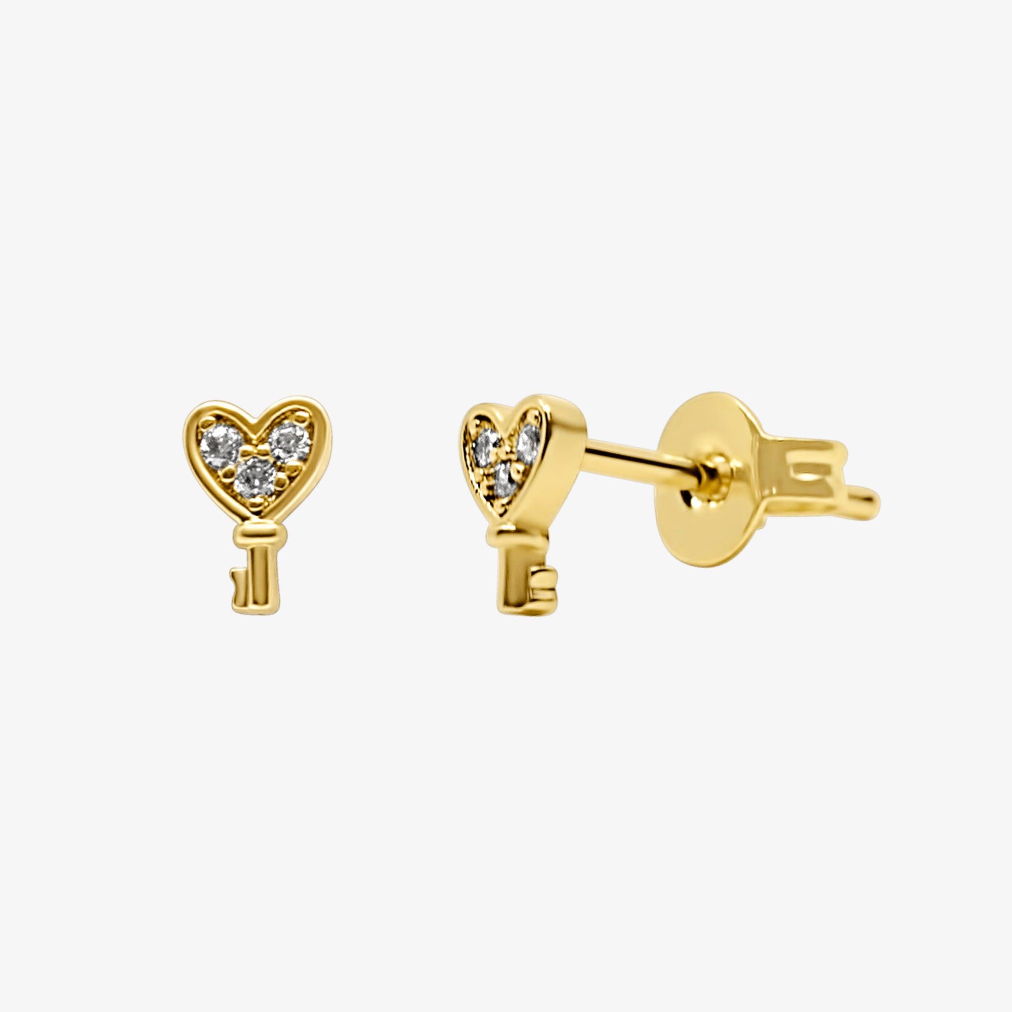 Key To My Heart Earrings - Vantage Jewelry