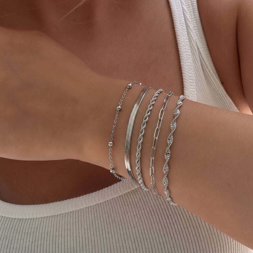 Power Stack 5-Pieces Bracelets Set - Vantage Jewelry