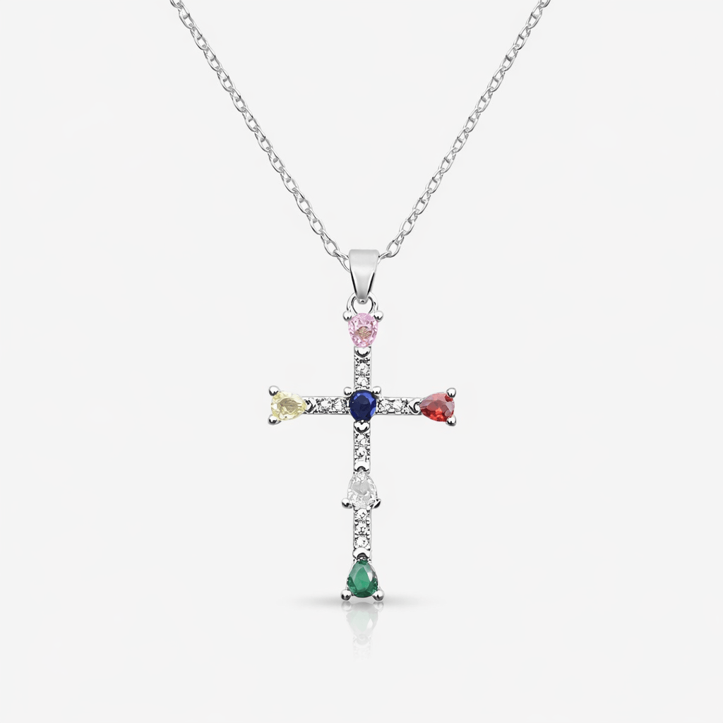 Rainbow Blessings Cross Necklace - Vantage Jewelry