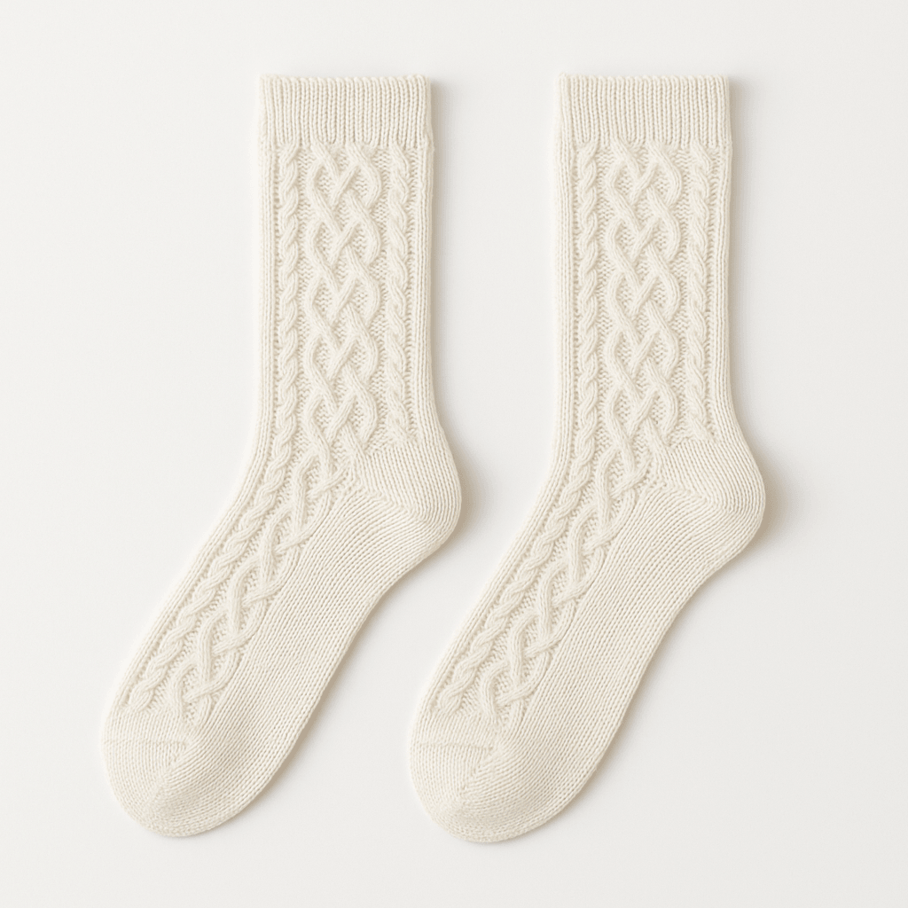 Cozy Knit Pattern Crew Socks - Vantage Jewelry